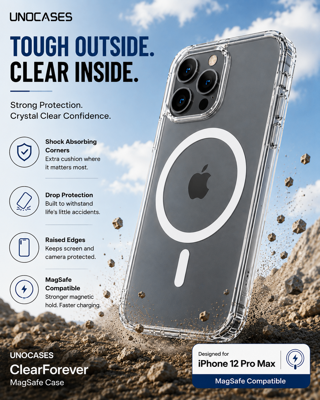 UNOCASES ClearForever MagSafe Case – iPhone 12 Pro Max - Image 3