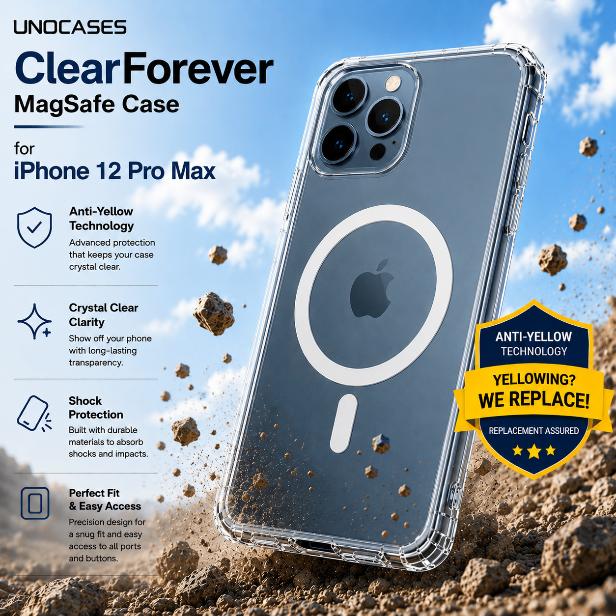 UNOCASES ClearForever MagSafe Case – iPhone 12 Pro Max