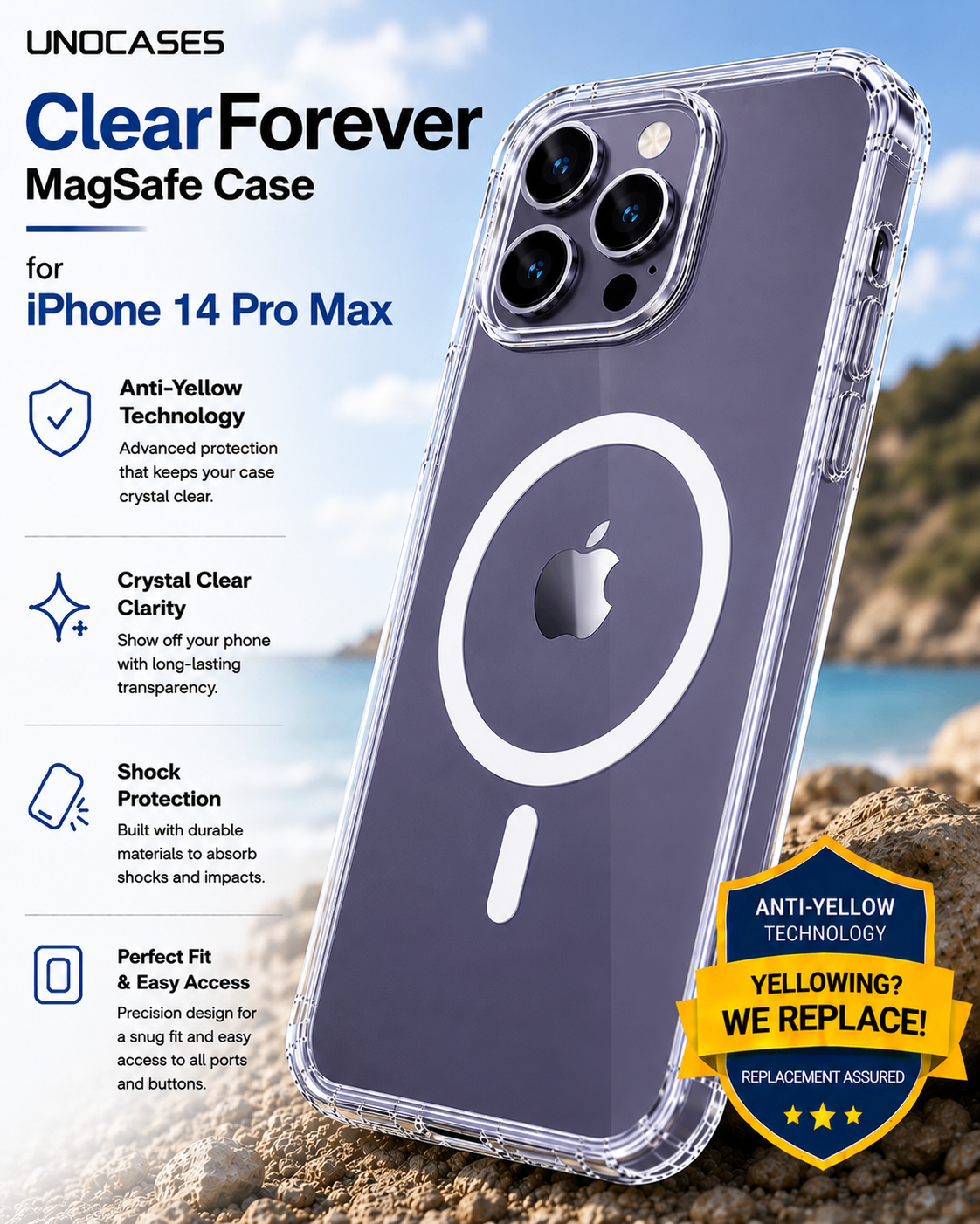 UNOCASES ClearForever MagSafe Case – iPhone 14 Pro Max
