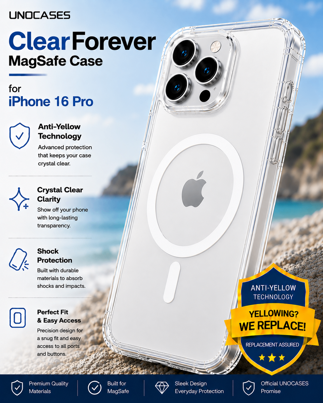 UNOCASES ClearForever MagSafe Case – iPhone 16 Pro