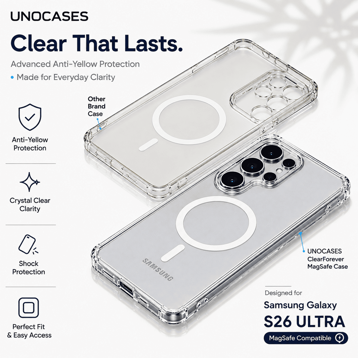 UNOCASES ClearForever MagSafe Case for Samsung Galaxy S26 Ultra - Image 2
