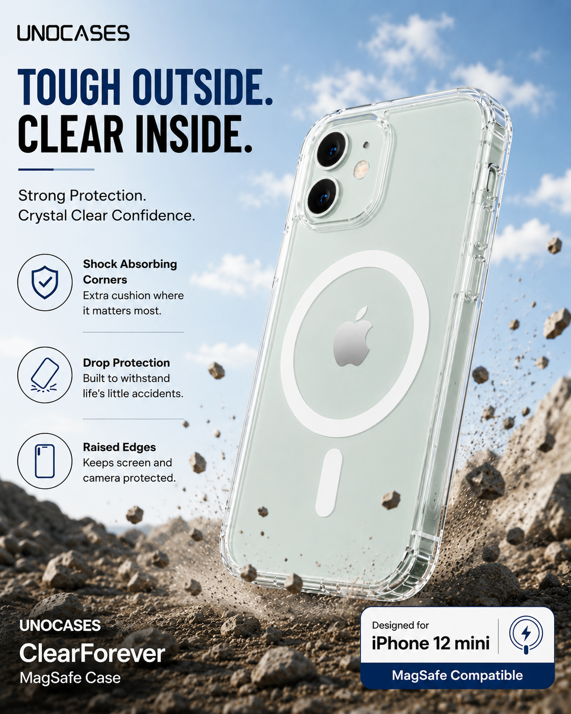 UNOCASES ClearForever MagSafe Case – iPhone 12 mini - Image 3