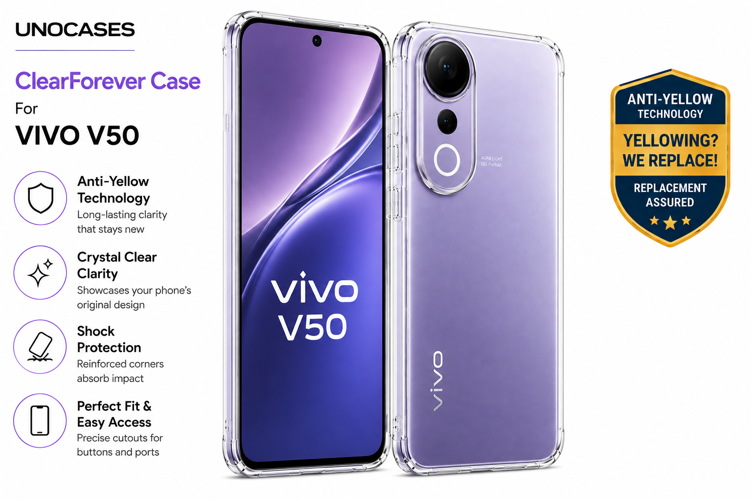 UNOCASES ClearForever Case – VIVO V50