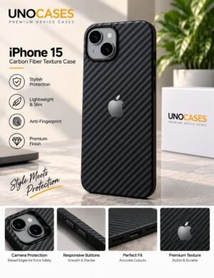UNOCASES CarbonEdge Case for iPhone 15