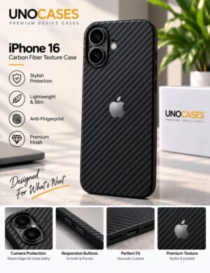 UNOCASES CarbonEdge Case for iPhone 16