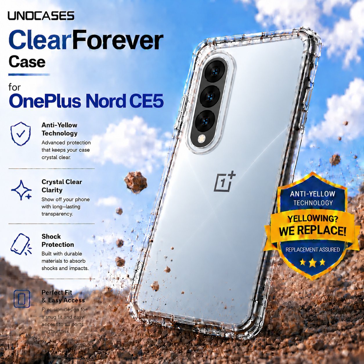 UNOCASES ClearForever Case – OnePlus Nord CE5